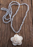 Boho Necklace, RH Crystal White Rose